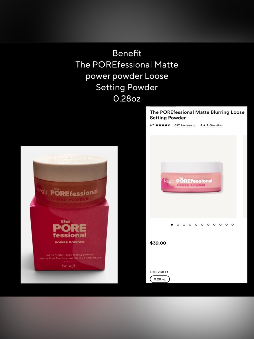 Benefit POREfessional Matte Power Powder setting powder 0.28oz